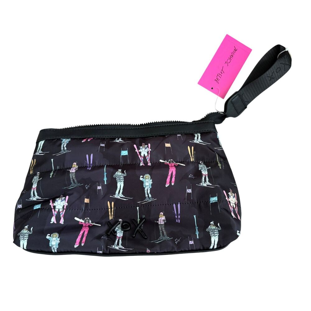 Betsey Johnson XOX Betsey Beauty Pouch Bag NWT Large Makeup Bag Ski Snow